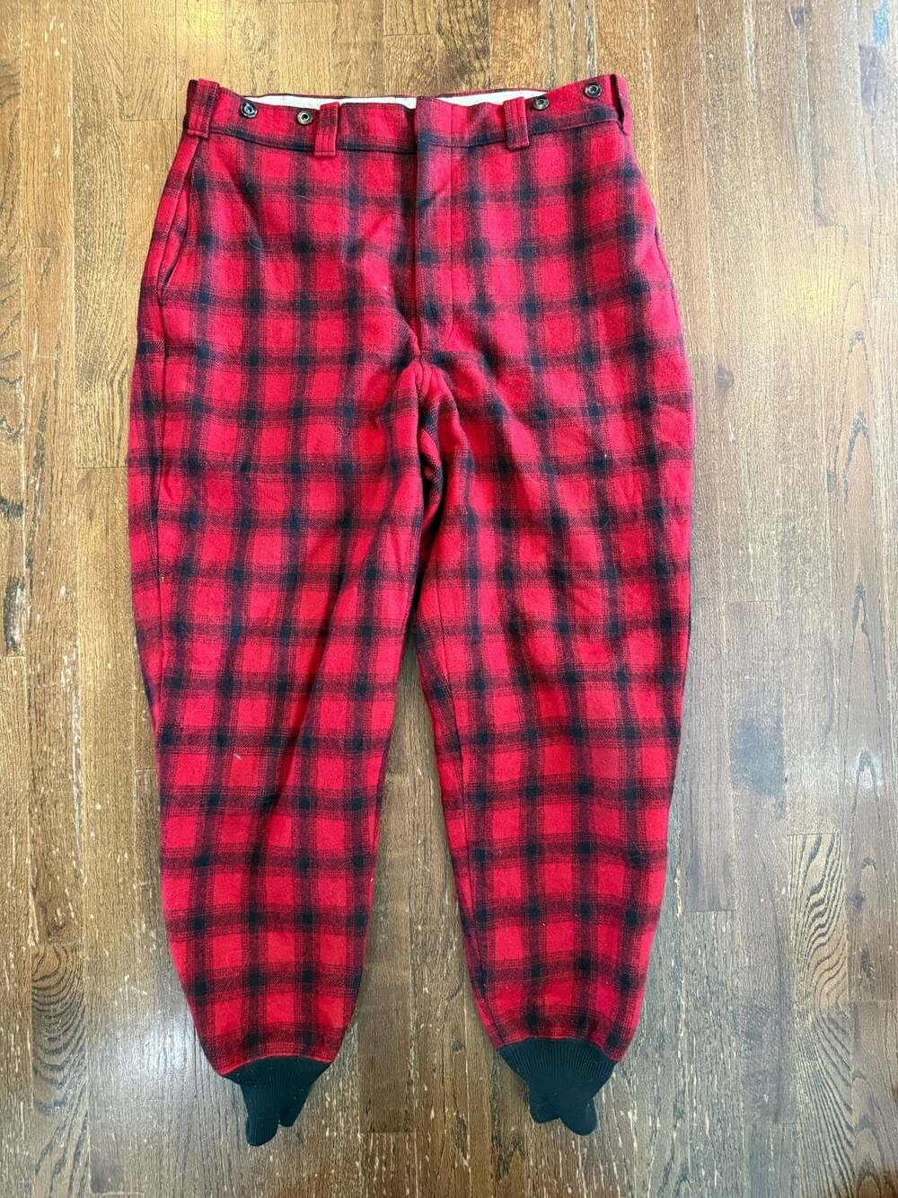 Vintage Woolrich Red Buffalo Plaid Quilted Lined Hunting Wool Pants